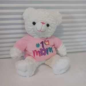 #1 mom teddy bear plush 15"
